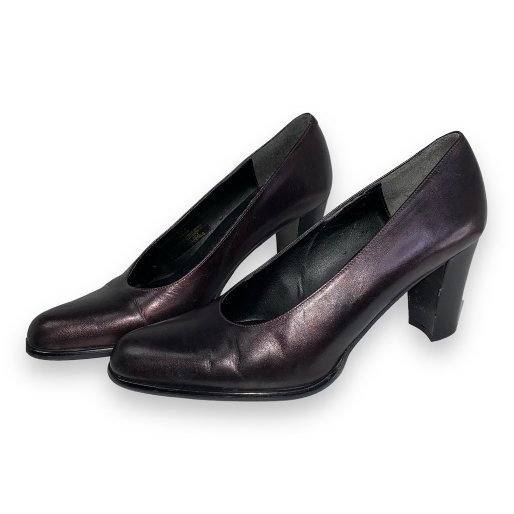 Vintage Expression Women’s Burgundy Stacked Pump Heels Size EU 37.5